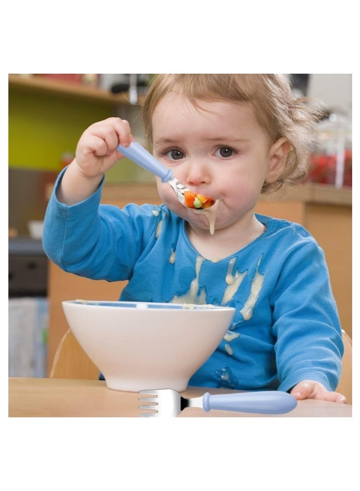 6 Pieces Toddler Utensils Kids Silverware Baby Forks and Spoons Set, Stainless Steel Childrens Safe Flatware Metal Kids Cutlery Set with Round Handle, Dishwasher Safe - Image 4